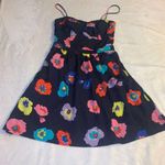 American Eagle Size 2 Navy Blue Floral Sundress Corset Pockets Dress EUC Photo 0
