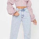 Pretty Little Thing Size 6 Rose Ruched Cup Hook & Eye Crop Top  New Without Tags Photo 0