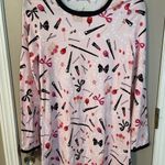 Kate Spade  Dream a Little Dream sleepshirt in pink with makeup & bows. Photo 3