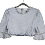 We Wore What Cropped Denim Top Size Medium NWT Denim Sexy Crop Top Photo 0
