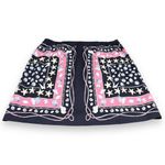 Talbots Woman's Skirt Sz 16W Seashell Print Cotton Pique Navy Pink Rope NEW Photo 2