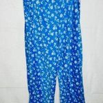 PINK - Victoria's Secret Victoria's Secret Pink Fleece Pajama Lounge Pants Blue Floral Sz 1X (34x28) Photo 0