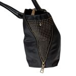 BCBG Paris Black Studded Tote Bag Boho Purse Edgy Gold Photo 2