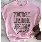 Gildan “You're A Limited Edition Darling" Pink Women's X-Large T-Shirt Short Sleeve Photo 0