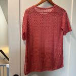 ZARA NWOT Short Sleeve Knit Net See Through Sheer Top Coverup Blouse Stretchy M Photo 5