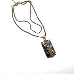 Chico's Chico’s multi-strand‎ gold & black marbled pendant statement necklace layered Photo 2