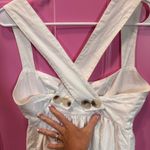 Free People  White Linen Blend Button-Front Mini Dress size 0 Photo 2