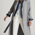 Reiss  Millie Wool Blend Longline Overcoat, Grey, Size 6 Photo 0