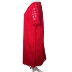 Talbots Red Eyelet Circle Lace Short Sleeve Shift Dress Size 12 Party Holiday Photo 3