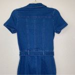 Haute Monde NWOT Zip Up Front Denim Short Sleeves Bodycon Jumpsuit Photo 9