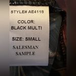 Sadie & Sage Floral Sheer Among the Stars Women's Top NWT Black Size L Photo 4