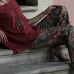 Peruvian Connection  Ismena Black Floral Linen Pants Sz. 2 Photo 0