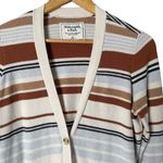 Abercrombie & Fitch Striped Cardigan Grandpacore Sweater Brown Cream Blue, M Photo 1