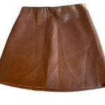 Aritzia - Wilfred Brown Faux Leather mini skirt back zip 2 Photo 0