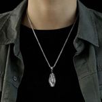 Praying Hands Pendant Necklace for Men Women Streetwear Unisex Hip Hop Style Silver Photo 4