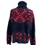 LA FEE MARABOUTEE Sz Sm Women's Blue Sweater With Red/Coral Photo 1