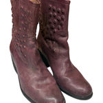 Donald J Pliner Womens Baila Burgundy Leather Star Studded Edgy Ankle Boots 9M Purple Size 9 Photo 0