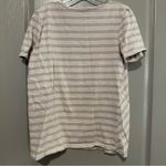 Coral Bay  XL 100 Cotton Beige and White Asymmetrical T Shirt Striped Casual Photo 2