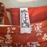 Free People  Dessa Rust Red Combo Floral Short Sleeve Bodysuit Photo 5