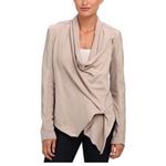 BLANK NYC  Womens Tan Drape Moto Jacket Asymmetrical Zip Biker Size SMALL Photo 11