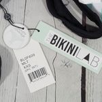 The Bikini Lab XXS Black Ribbed Plunge Suspender Swimsuit Tropical Print HighCut Photo 10