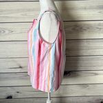Talbots Pink Colorful Metallic Stripe Square Neck Tank Top Photo 6