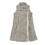 Dolan Anthropologie Ellis Striped Moto Vest Small Black Cream Dress Top Pockets Photo 1