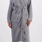 Macy's State of Day Women’s Textured Shawl-Collar Robe – Chiseled Gray M/L –NWT Photo 0