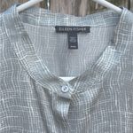 Eileen Fisher NWOT Drift Silk Org. Cotton Mandarin Collar Button Up Top Medium Photo 7