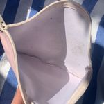 Target Pink leather carry all makeup bag clutch purse with white zipper REAL LEATHER! Photo 4