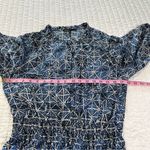 Maje  100% Viscose in Smocking Indigo Patterned With Long Sleeve Dress Photo 5