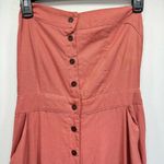 e.issue Rose Mauve Linen Cotton Wide Leg Pantsuit Romper Strappy Back Pockets Size L Photo 3