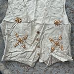 Jane Ashley Vintage  Beaded Vest Tan Medium Photo 1