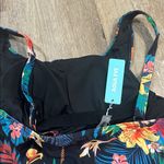 Floral Tropical Print tankini top medium Black Photo 1