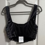ZARA 💖 NWT Gray Velvet Cropped Corset Photo 2