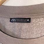 ZARA  brown cropped crewneck Photo 3