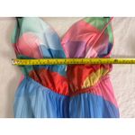 Rainbow Maxi Dress Sleeveless Plisse Party Beach Vacation Colorful size Small Photo 7