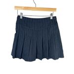Avec Les Filles Pleated Beige Navy Pinstripe Mini Skirt Size XS Photo 3