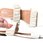 LEWIT Italian Leather Ruched Sandal Cream Sz 40 White Photo 0