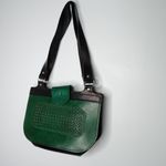 Vintage green leather handcrafted shoulder bag Green Photo 5