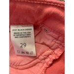 Just Black Denim Coral Pink High Rise Flare Jeans Raw Hem Size 29 Photo 4