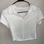 SheIn Collared Crop Top White Photo 0