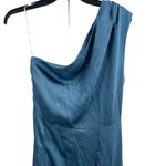 Elliatt Dress Midi One Shoulder Satin Blue Cassini Wedding Night Out Glam Large Photo 8