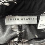 Susan Graver  Floral Print Crop Wide Leg Pants Womens XLP Black White Pink Stripe Photo 6