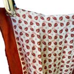 Vintage leaf print crepe scarf acetate Japan 46” X 7.5”. Brown Photo 1