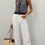 7 For All Mankind White Cotton Blend Straight-Leg Cuffed Hems Pants Size 29 Photo 0