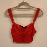 LIONESS Red  Top with Lace and Button Detail xs Photo 1
