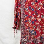 Chelsea & Theodore Women's S Red Boho Floral Paisley Long Sleeve Dress Size 4 Photo 1