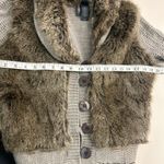 Bisou Bisou BISOU Faux Fur Vest with Knit Sleeves Photo 6