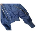 Shinestar  - womens medium navy blue cropped bomber jacket Photo 4